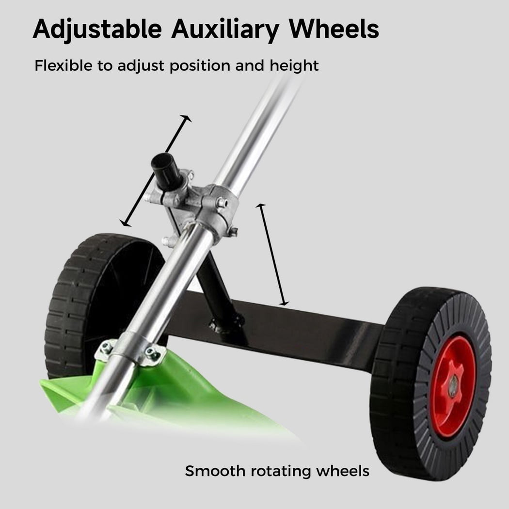 Weed Wacker Wheel Attachment, Adjustable Support Wheels Auxiliary, Mower Attachment for Weed Trimmer Gas String Trimmer Electric Brushcutter with 1-1.1inch Shaft Tube