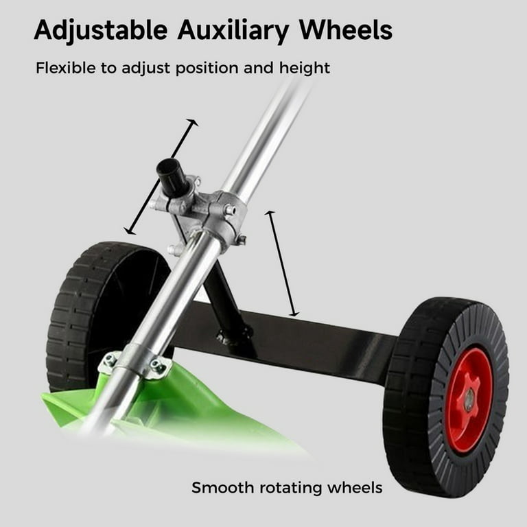 Weed Wacker Wheel Attachment, Adjustable Support Wheels Auxiliary, Mower Attachment for Weed Trimmer GAS String Trimmer Electric Brushcutter with 1