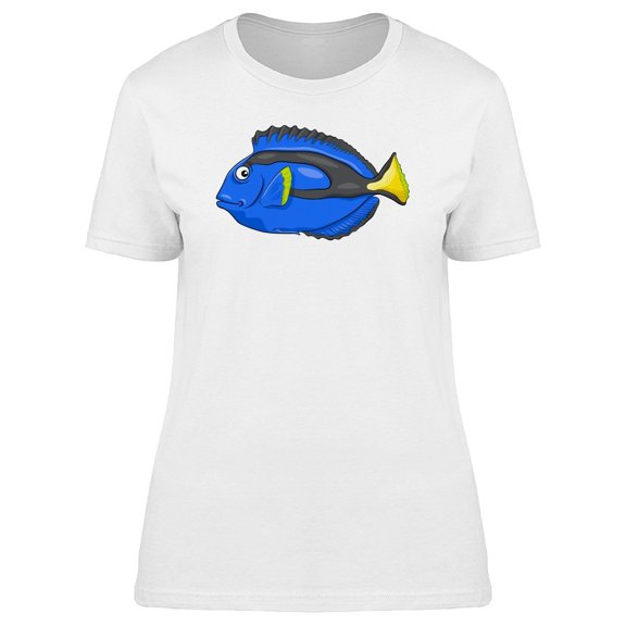 Cute Blue Tang Fish Cartoon Tee Women's -Image by Shutterstock
