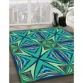 thumbnail image 2 of Ahgly Company Indoor Round Patterned Blue Jay Blue Area Rugs, 4' Round, 2 of 6