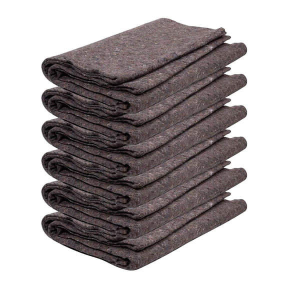6 Pack 72" x 80" Textile Moving Blankets - Heavy Duty Furniture Moving Pads for Packing & Transport, Protective Skin Moving Blankets for Storage & Home