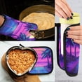 thumbnail image 5 of Yayeee Oven Mitts and Pot Holder Set of 2 Heat Resistant Kitchen Gloves Baking Hot Pad, Purple Digital Art, 5 of 5