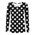 thumbnail image 4 of FAIWAD Women's Long Sleeve Knit Top Fall Winter Print Ribbed Slim Stretch Top Button Down Basic Top, 4 of 4