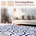 thumbnail image 2 of ODIKA 5' x 7' Machine Washable Non-Slip Area Rug, Art Nouveau Swirl High Traffic Rug, Blue, 358510, 2 of 7