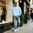 thumbnail image 6 of Men's Crewneck Pocket Sweatshirt Long Sleeve Relaxed Fit Chest Pocket Soft Casual Basic Pullover Sweatshirt, 6 of 6