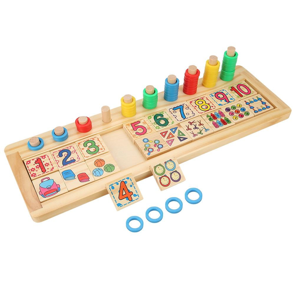 LYUMO Children Wooden Numbers Matching Toy Kids Learning Count Math Toy