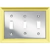 Brainerd Achitectural Triple-Switch Wall Plate, Polished Chrome and Brass