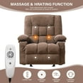 thumbnail image 4 of JONPONY Manual Recliner Chair with Heat Therapy and Massage Function, Heavy Duty Reclining Mechanism Massage Chair, Elderly Single Rocker Sofa with Cup Holders for Bedroom Home Theater,Brown, 4 of 13