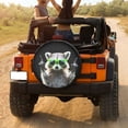 thumbnail image 3 of KAKALAD Funny Raccoon Green Sunglasses 01 Spare Tire Cover Universal Vehicle Accessories Buckle Car Tools 16”in, 3 of 6