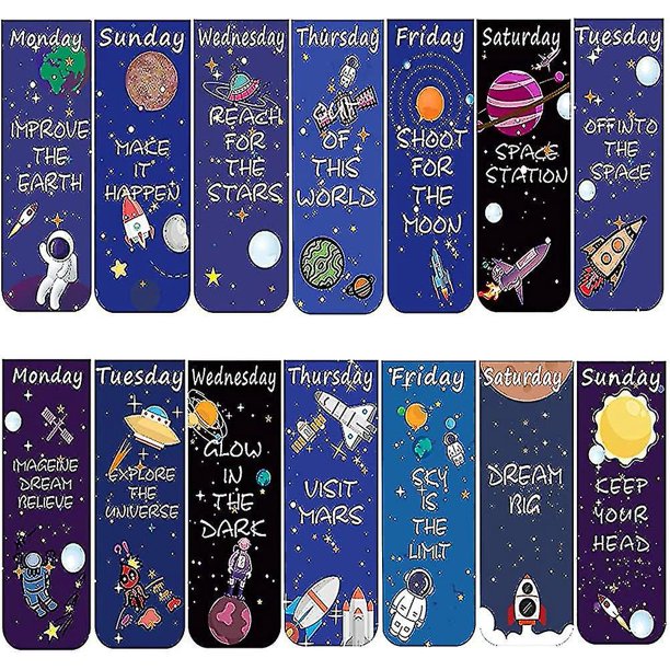 28 piezas de marcadores magnéticos con imán. Marcador con temática de cielo estrellado. Imán de astronauta