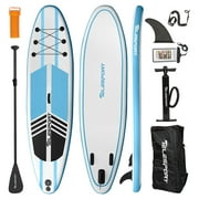 TELESPORT Paddle Boards Blowup SUP Paddleboard w/ Accessories, White & Blue