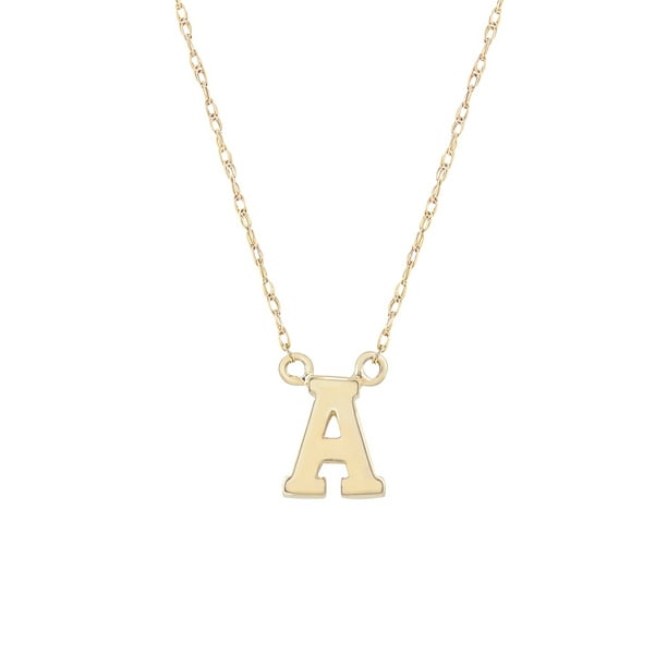 Unbrand - 14K Yellow Gold Classic Alphabet Initial Pendant Necklace, A ...