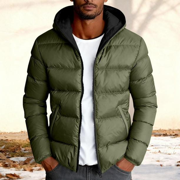 Ceisia Men Solid Color Hooded Cardigan Jacket Warm Casual Long Sleeve Pocket Parka Gift