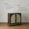 thumbnail image 3 of Nathan James Paxton Boho Wood Storage Cabinet with Doors, Small Storage Cabinet for Living Room or Kitchen with Rattan Door Details, Dark Walnut, 3 of 6