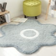 thumbnail image 2 of SAFAVIEH Novelty Deonne Abstract Area Rug, Light Grey/Ivory, 3' x 3' Round, 2 of 7