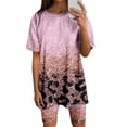 thumbnail image 2 of AYA Ensemble de Sport pour Femmes Deux Pièces Imprimé, Haut à Manches Courtes et Short, Course et Yoga, 2 of 5