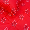 thumbnail image 4 of Wisconsin Badgers 100% cotton, 4 piece sheet set - flat sheet, fitted sheet, 2 pillow cases, Queen, Team Colors, 4 of 6