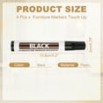thumbnail image 2 of 4Pcs Furniture Markers Touch Up, Furniture Repair Kit Wood Markers for Scratches Wood Floor Holes Tables, Black, 2 of 6