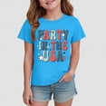 thumbnail image 2 of kpoplk Girls Patriotic T-Shirts 250Th America Anniversary Graphic Tee Short Sleeve Shirt Independence Day Kids Tops Ages 1-14(Blue,13-14 Y), 2 of 4