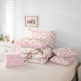 thumbnail image 6 of meiyoeat Girly Cowgirl Boot 7-Piece Twin Bedding For Kids, Coquette Bow Print Bedding Comforter Set For Girls,Pink Reversible, 6 of 7