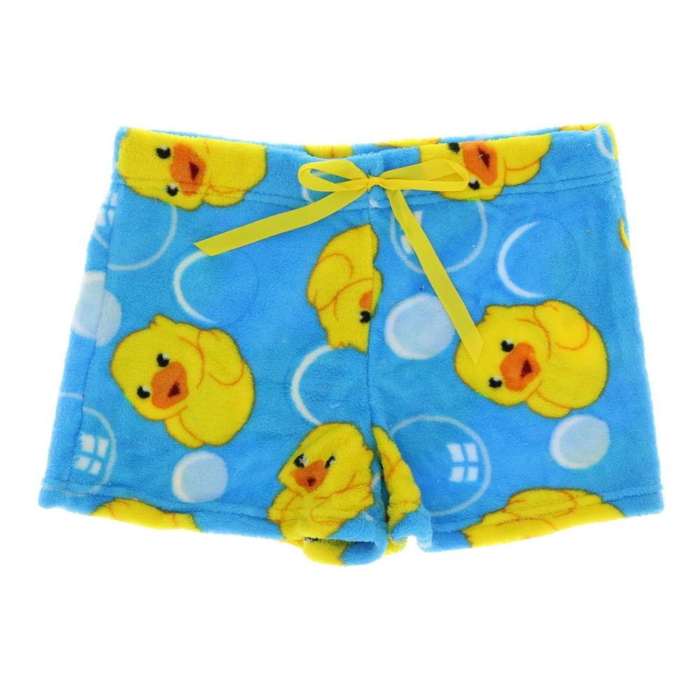 Emme Jordan Emme Jordan Junior's Fuzzy Pajama Shorts Rubber Duckies