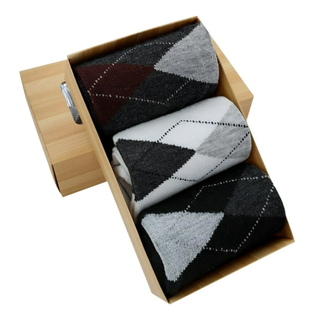 3 Pairs Men Socks Fashion Creative Casual Crew Socks Cotton Socks with Box