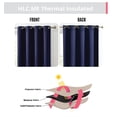 thumbnail image 4 of THD Cambridge Navy Blackout Curtains 84 Inches Long - Room Darkening Blue Curtains for Bedroom, Sleep Well Thermal Insulated Window Curtain Grommet Panels, Set of 2 (52 W x 84 L, Navy Blue), 4 of 9