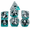 Teal, variant on 7PCS DND Dice Set with Cute White Sheep Insert, Transparent Resin Polyhedral RPG Dice with Gold Numbers for Dungeons and Dragons Tabletop Games