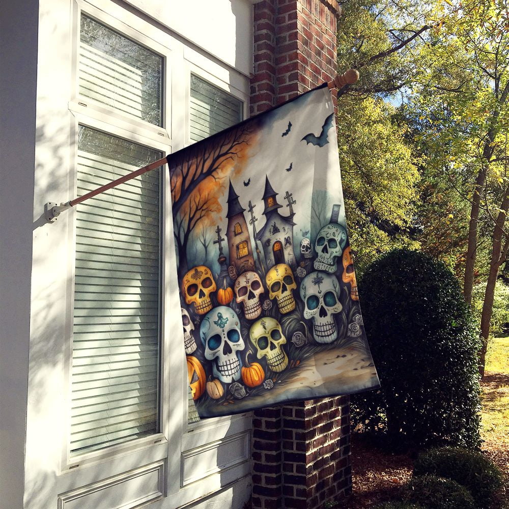 Halloween Dog House Flag 28x40IN Double-Sided Polyester Decorative Sleeve Pole Flag for Outdoor Home Garden Patio