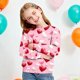thumbnail image 4 of Sudadera sin capucha para niño, con estampado de San Valentín, de manga larga, informal, deportiva, con capucha, sudadera de manga larga sin capucha, top con inserciones en los hombros, blusa de polié, 4 of 8
