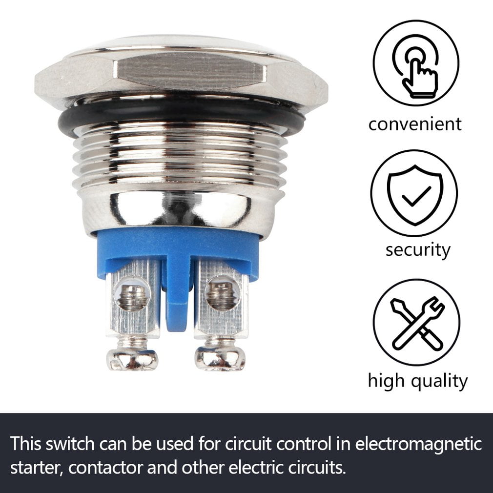 16mm Start Horn Button Momentary Stainless Steel Metal Pushbutton Switch 16mm Start Horn Button Momentary Stainless Steel Metal Pushbutton Switch