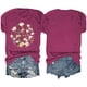 thumbnail image 2 of Blusas de Verano de las Mujeres Flor Impresa Cuello Redondo Manga Corta Superior, Verano Superior de las Mujeres, 2 of 4