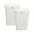 thumbnail image 1 of Cesto para Ropa Sucia Tipo Rattan - 2 Piezas con Tapa Abatible y Agarraderas Laterales, 1 of 9