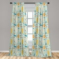 thumbnail image 5 of Ambesonne Hawaii Curtains, Surfer Summer Ice Cream Art, Pair of 28"x95", Pale Blue and Multicolor, 5 of 5