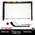 thumbnail image 2 of Franklin Sports NHL Chicago Blackhawks Mini Hockey Set -Kids Knee Hockey Goal, Ball, + 2 Mini Hockey Stick Combo Set - Youth NHL Team Indoor Toy Knee Hockey Sets - NHL Official - Ages 3+, 2 of 7