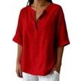 thumbnail image 2 of Bixock Maternity Tops for Women Short Sleeve Button Front Pregnant Tops Crew Neck Maternity Shirts Soft Breathable Maternity Blouse Comfortable Maternity Clothings, 2 of 5