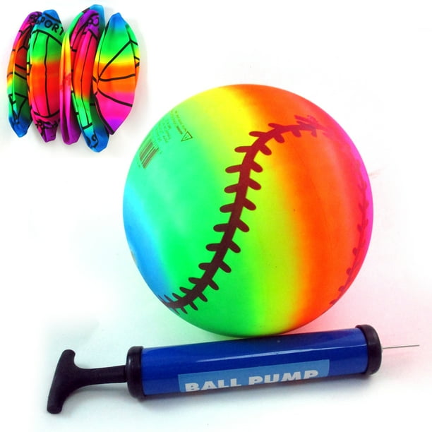 1 Rainbow PVC Ball Inflatable Sport Bounce Kick Classic Beach Football