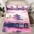 thumbnail image 2 of Homewish Cherry Blossom Twin Sheet Sets,Japanese Theme Twin Fitted Sheet,Pink Sakura Flat Sheet For Girls Kids,Breathable Home Decor,3pcs, 2 of 7