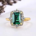 thumbnail image 2 of 925 Sterling Silver Shiny Emerald Square Cubic Zirconia Rings Diamond Rings for Women Jewelry Findings Earring Backs Findings, 2 of 5