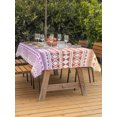 thumbnail image 4 of 60x84 Inch Outdoor Tablecloth with Umbrella Hole Zipper Rectangle Purple Yellow Boho Rectangular Tablecloths Outside Waterproof Ethnic Tribe Arrows Geometric Patio Table Cloth Cover for Picnic Party, 4 of 8