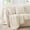 Beige, variant on Fleece Throw Blanket & Corduroy Pillow Set – Cream White 50"x60" Fluffy Striped with 18x18 Inserts & Covers