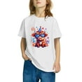 thumbnail image 4 of GERsome Girls Boys T-Shirts for 4th of July, American Flag Short Sleeve Tee, Crewneck T-Shirts for Kids, 7-8 Years, 4 of 6