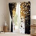thumbnail image 3 of Manfei Geometric Plaid Grid Boy Girl Blackout Curtains Set of 2 (52x84 Each),Bling Glitter Window Curtains,Black Golden Curtains and Drapes,Lightweight Room Decor, 3 of 6