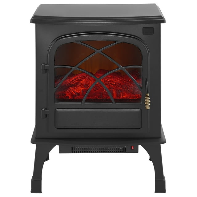KFFKFF Foyer Autoportant de 25,5 Po, 1500 W 5120 BTU, Poêle/chauffe-Foyer Électrique Portable, avec Protection contre la Surchauffe, Flammes Ajustables, Minuterie, Télécommande, Noir