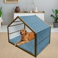 thumbnail image 2 of Paisley Pet House, Ocean Waves Like Design with Big and Small Raindrops Inspired Art, Outdoor & Indoor Portable Dog Kennel with Pillow and Cover, 5 Sizes, Blue and Green, by Ambesonne, 2 of 4