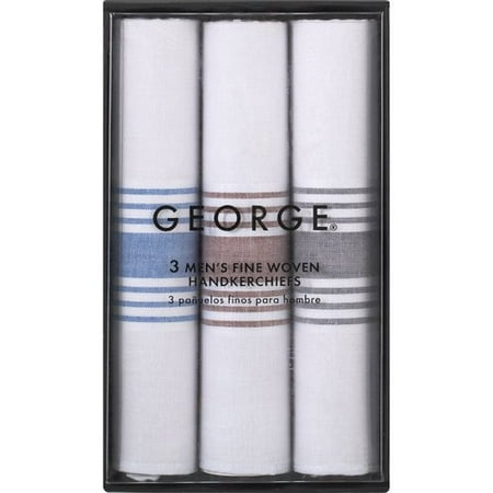 Men's Fine Woven Striped Handkerchiefs, 3-Pack
