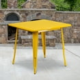 thumbnail image 2 of Flash Furniture Commercial Grade 31.5" Square Yellow Metal Indoor-Outdoor Table, 2 of 3