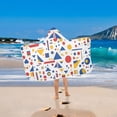 thumbnail image 2 of Yayeee Kids Hooded Towels Toddler Soft Absorbent Beach Bathing Wrap 50" x 23.5", Simple Shapes, 2 of 5