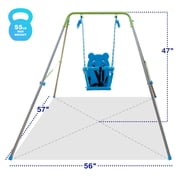 Sportspower My 1st Toddler Swing Indoor & Outdoor Backyard Play Structure with Safety Harness & Foldable Frame for 9-36 Months