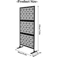 thumbnail image 5 of Wind Blocker for Outside Patio,Freestanding Outdoor Divider Decorative Privacy Fence Screen,Metal Outdoor Privacy Screen,Fence Panels for Balcony Patio,74‘’H×35‘’W(Black-Square), 5 of 7